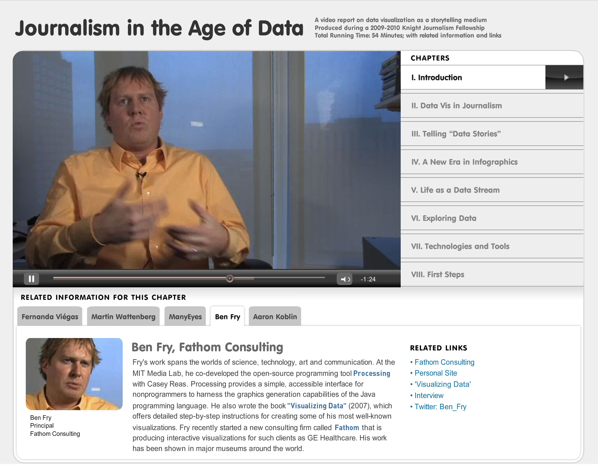 Journalism in the Age of Data web interface